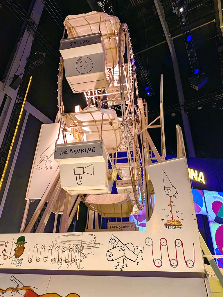 The Luna Luna ferris wheel carnival ride decorated by artist Jean-Michel Basquiat.